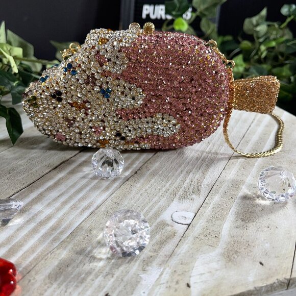 Popsicle Ice Cream Crossbody Evening Purse Bling Bag Clutch Sparkle Handbag - Picture 2 of 16